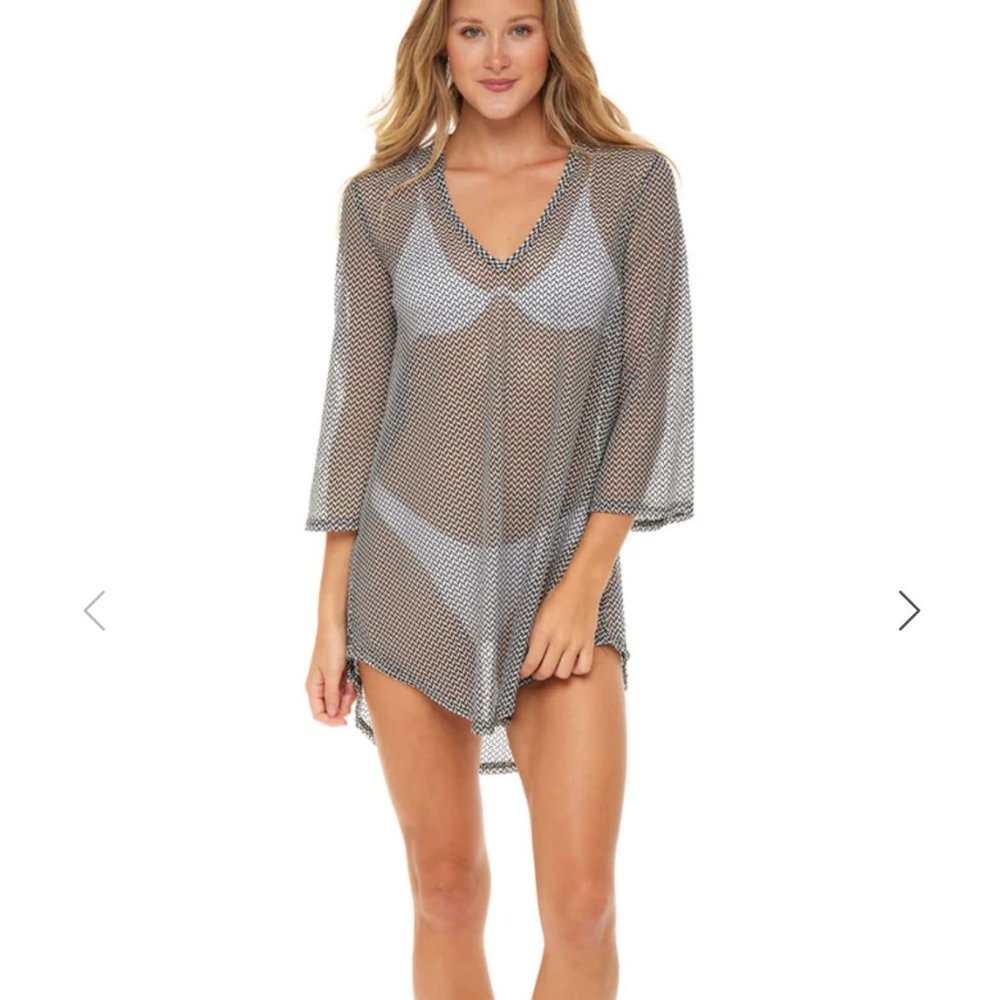 Beach coverup; Jordan Taylor; Black and white mesh; Size M